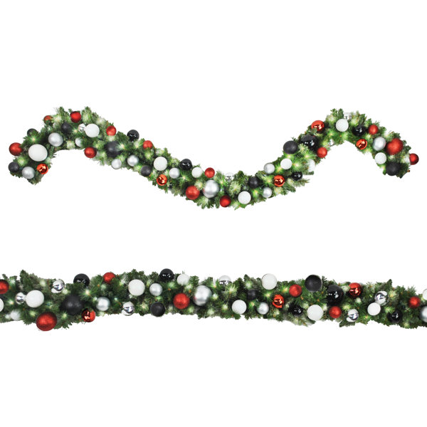 Queens of Christmas 108'' in. Lighted Faux Garland Wayfair